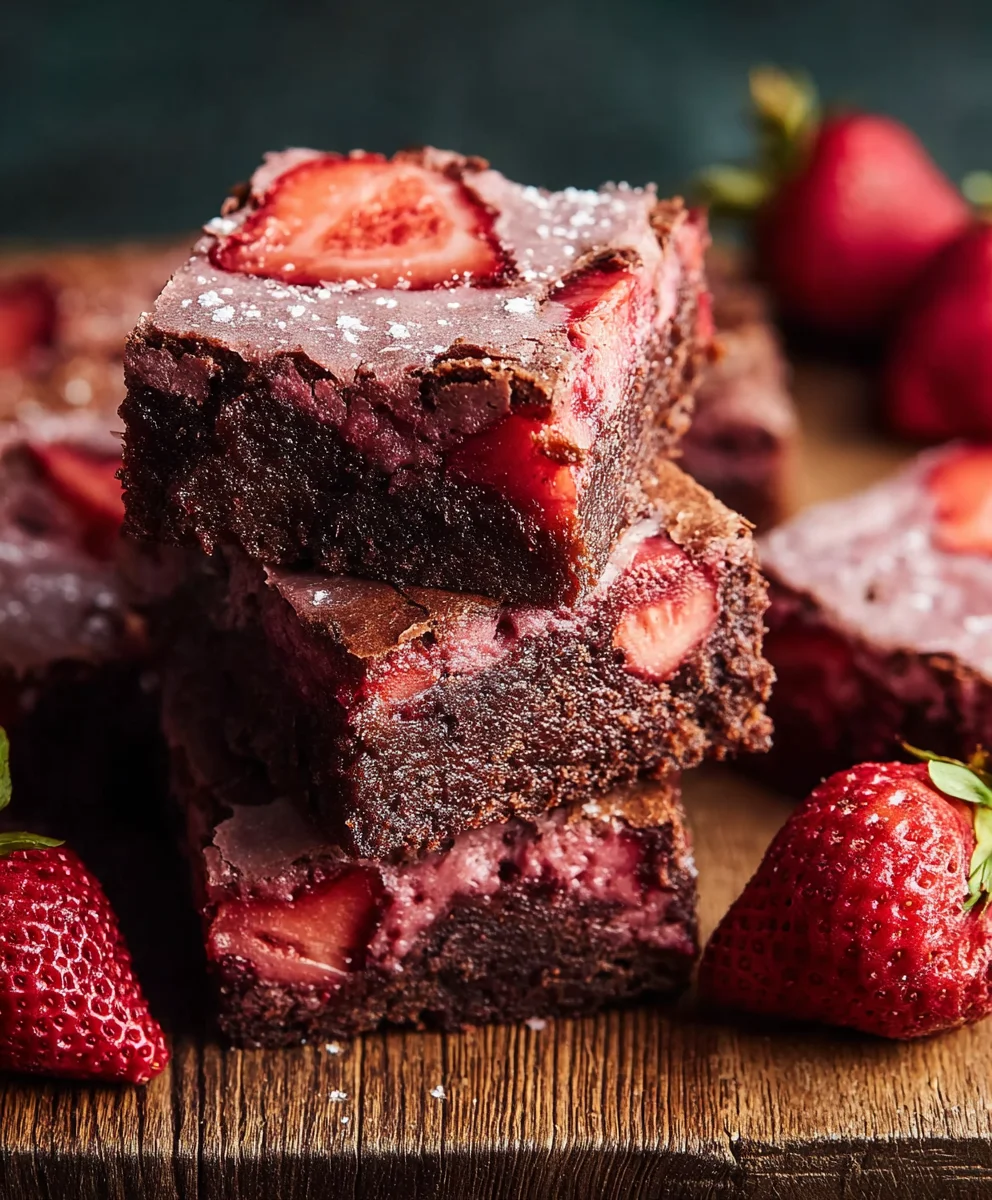 Decadent Strawberry Brownies - Easy Homemade Dessert