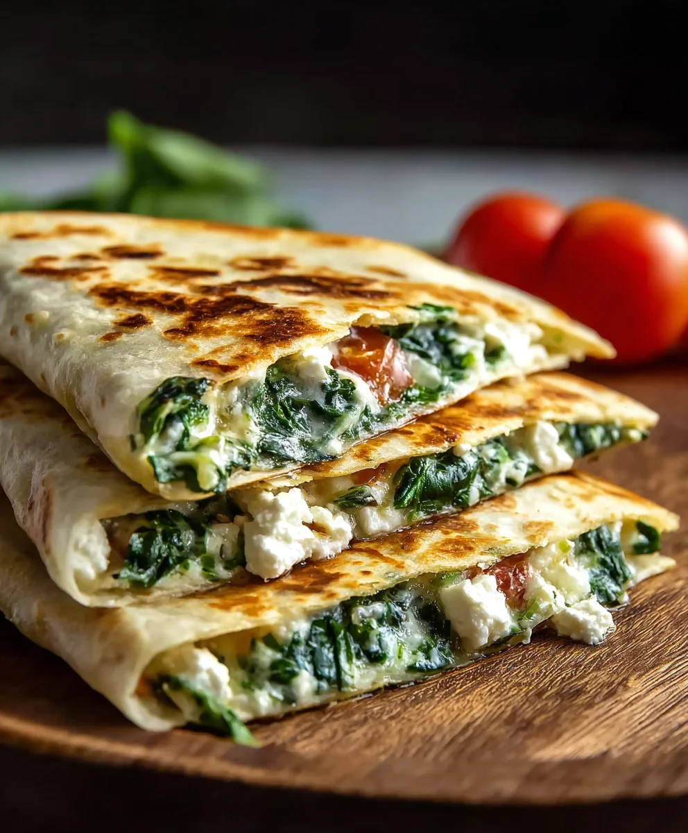 Easy Spinach Feta Quesadillas - Quick Recipe