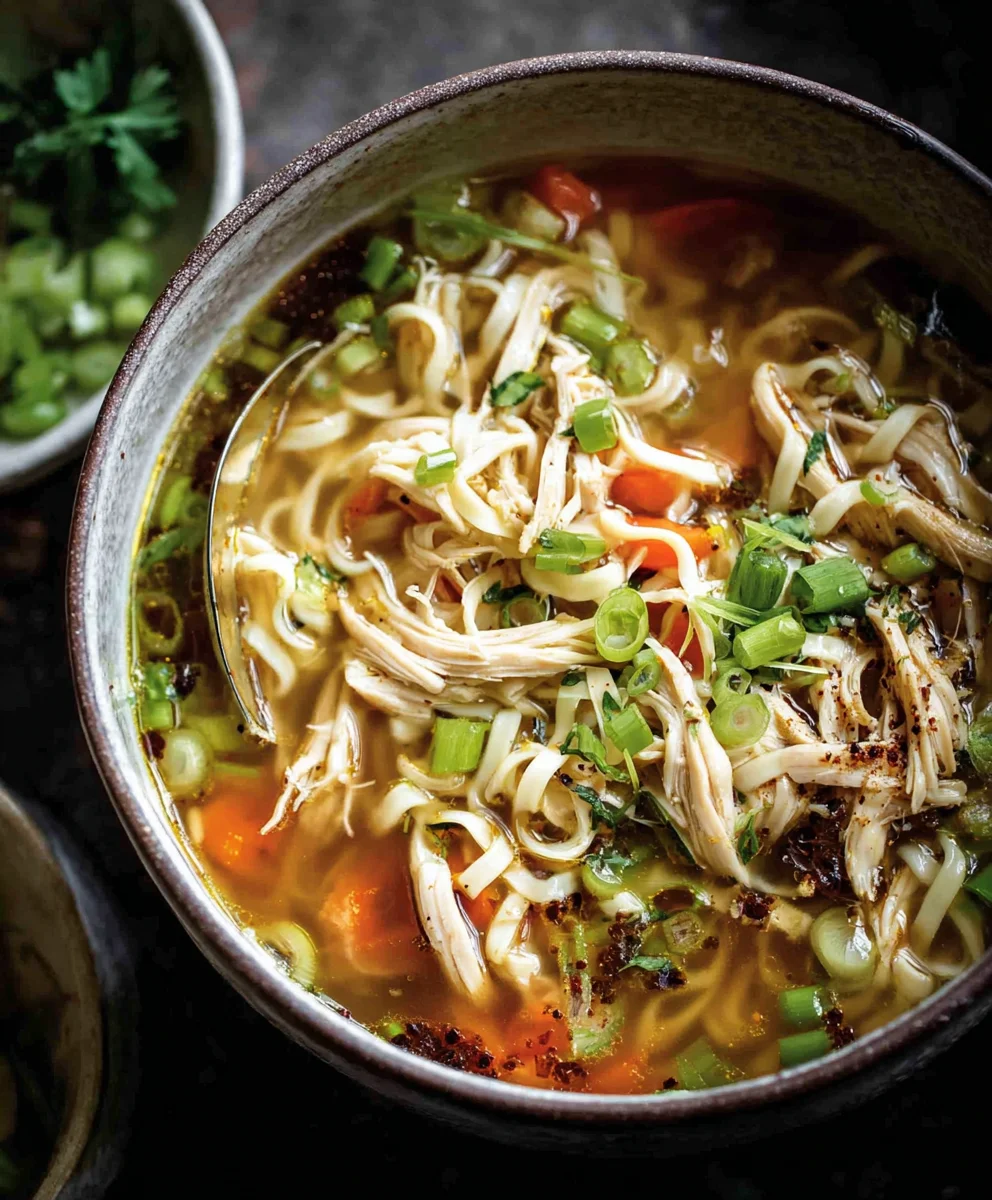 Aromatic Scallion Chicken Noodle Soup - Alrightwithme
