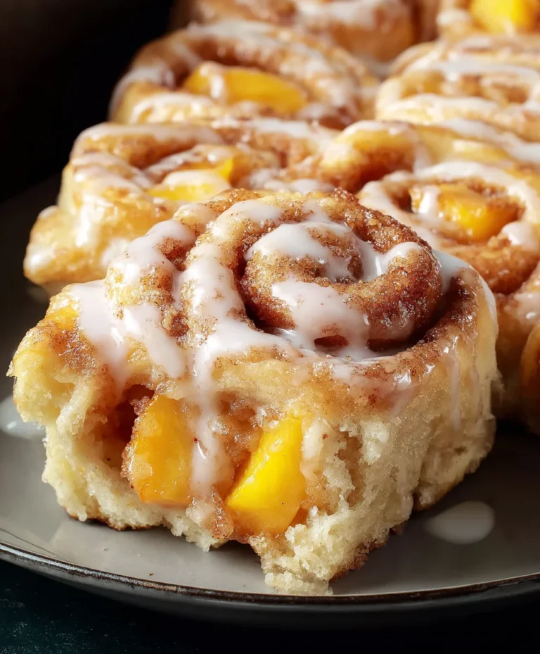 Peach Cobbler Cinnamon Rolls – Delicious Treat