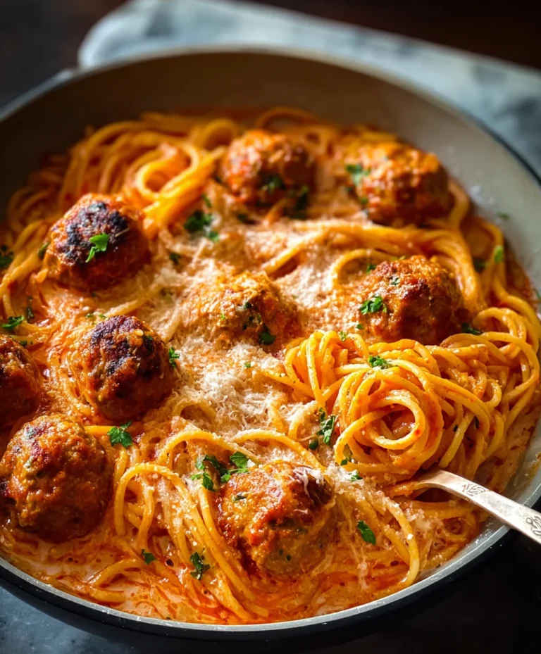 Creamy Spaghetti and Beef Meatballs Recipe