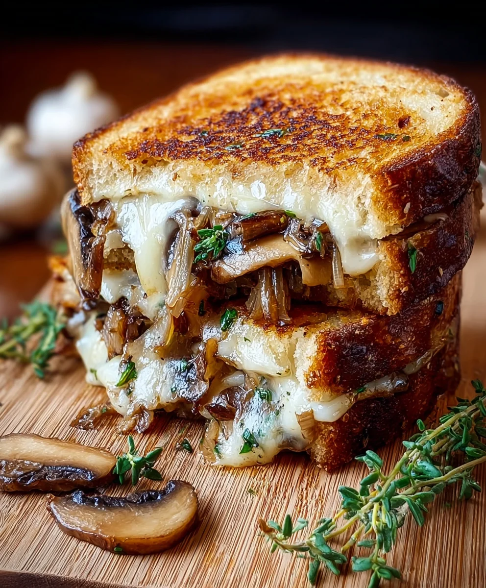 Caramelized Mushroom Grilled Cheese - Gourmet Comfort Food