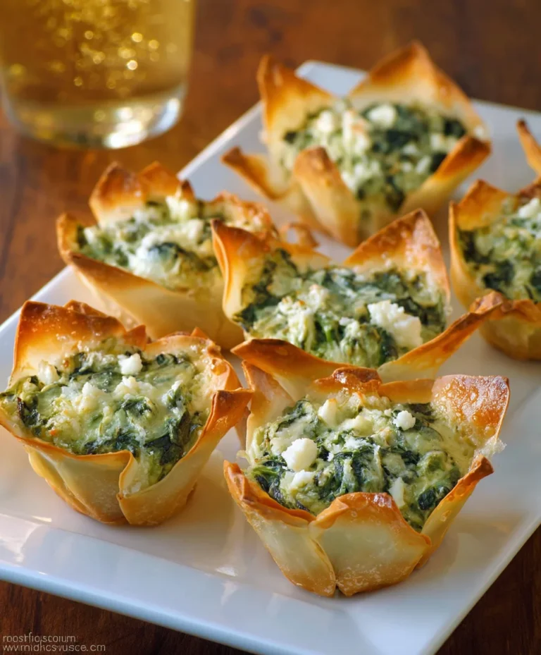 Spinach Artichoke Dip Wonton Cups Recipe
