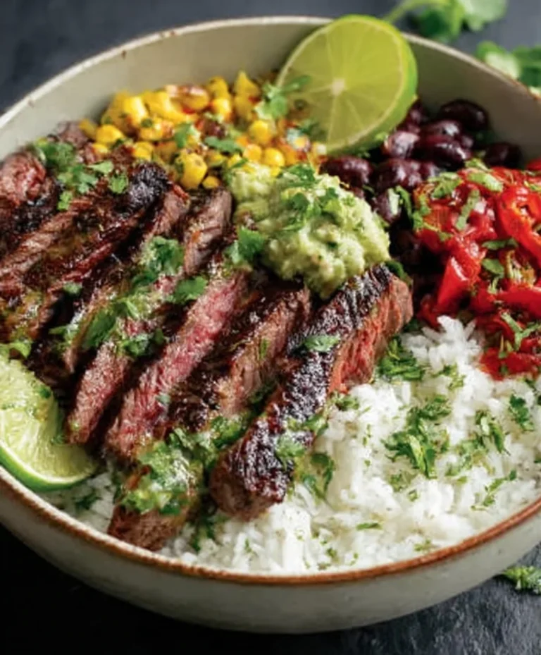 Cilantro Lime Beef Steak Bowls- Quick & Flavorful