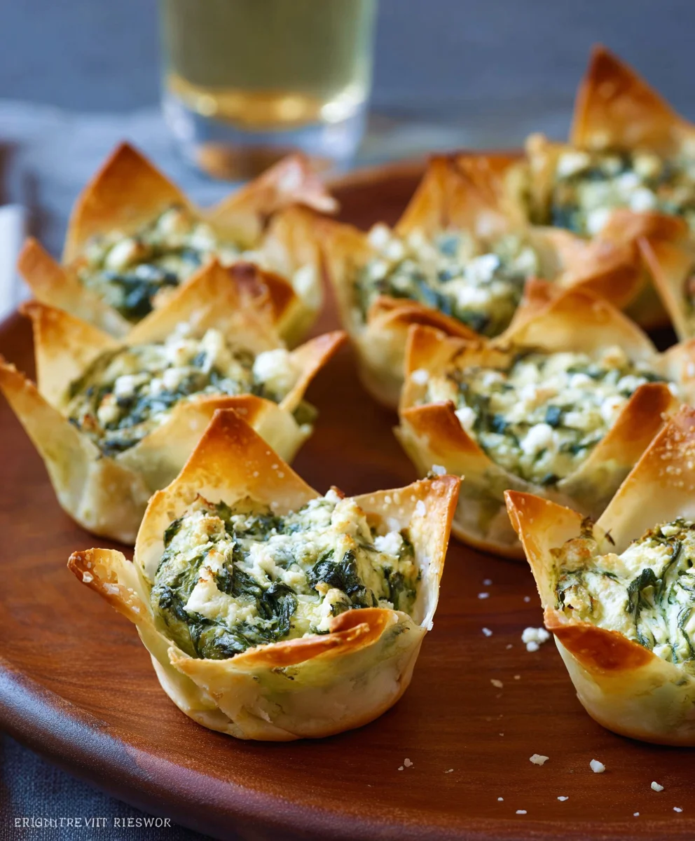 Spinach Artichoke Dip Wonton Cups Recipe