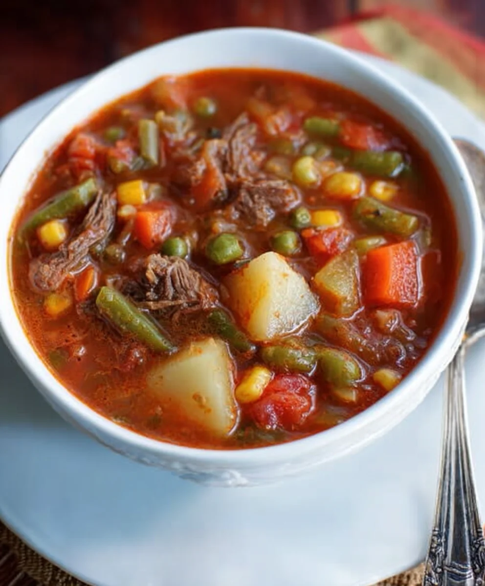 Mom's Old-Fashioned Vegetable Beef Soup Recipe
