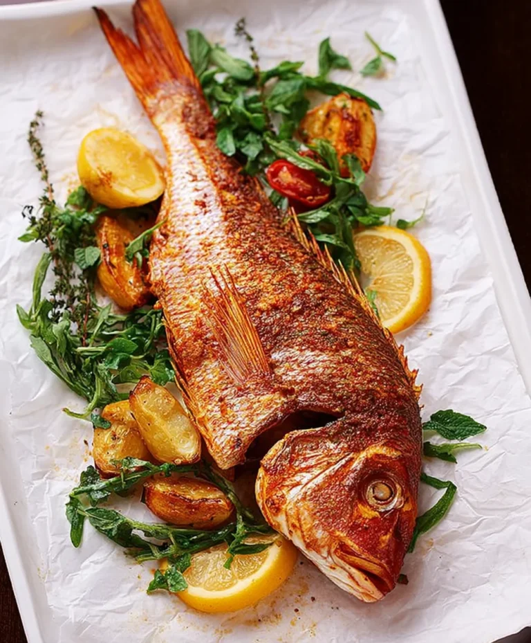 Easy Oven Baked Whole Yellowtail Snapper Recipe