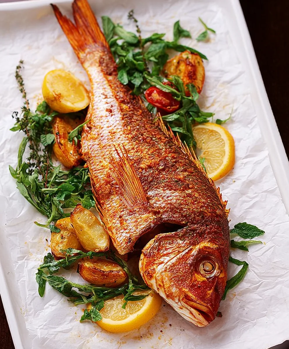 Easy Oven Baked Whole Yellowtail Snapper Recipe