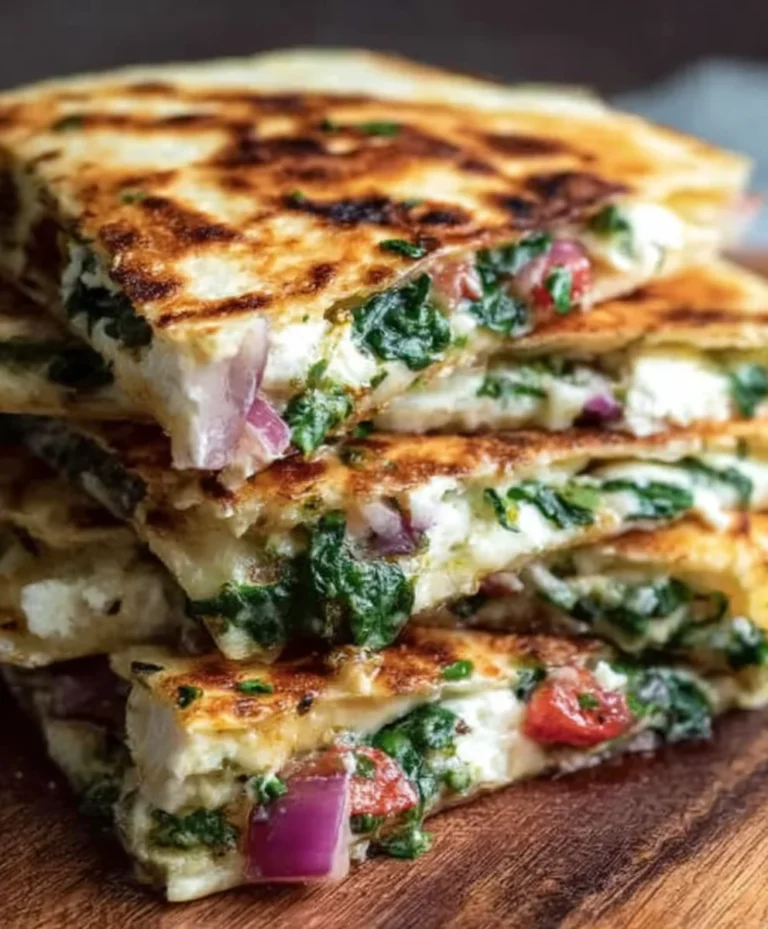 Spinach Feta Mediterranean Quesadillas Recipe