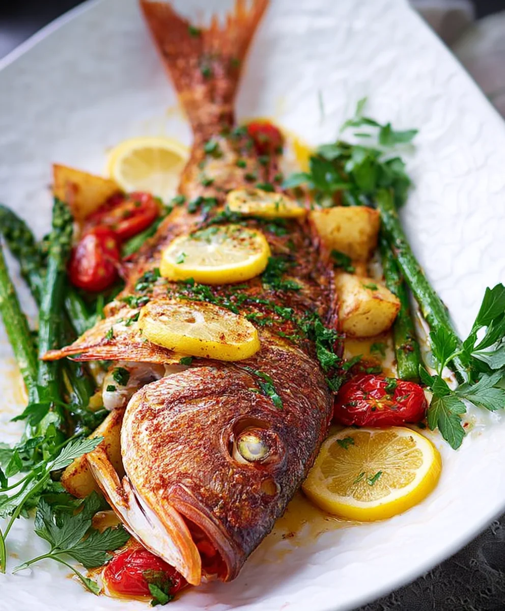 Easy Oven Baked Whole Yellowtail Snapper Recipe