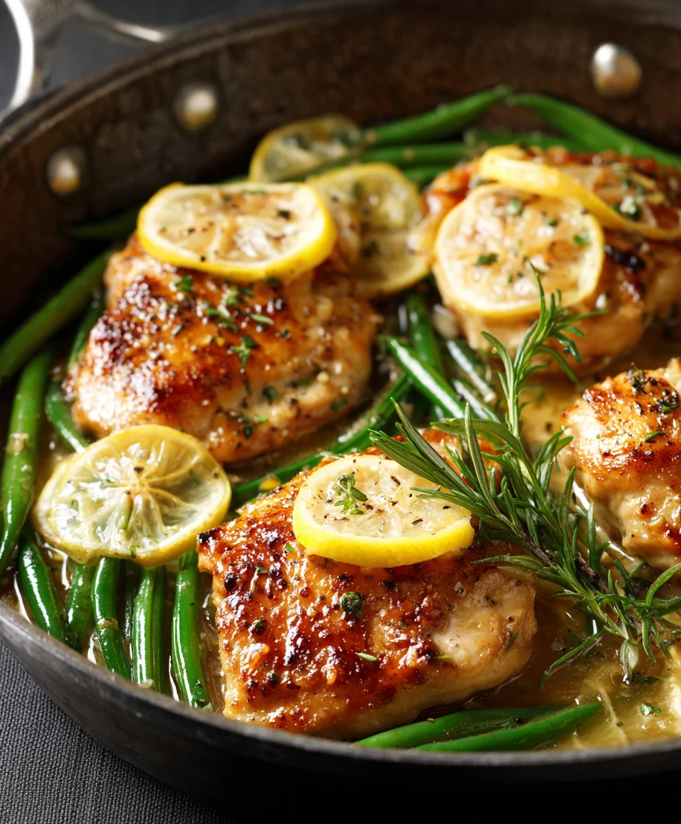 Lemon Garlic Butter Beef- Green Beans Skillet