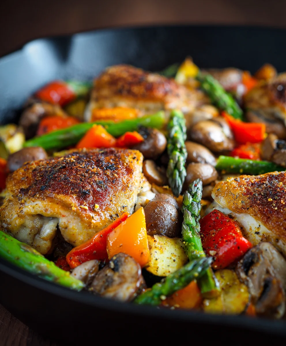 One Pot Chicken Vegetable Skillet - Healthy Low Carb