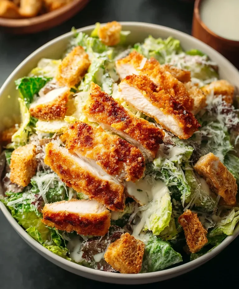Extra Crispy Chicken Caesar Salad-Best Ever