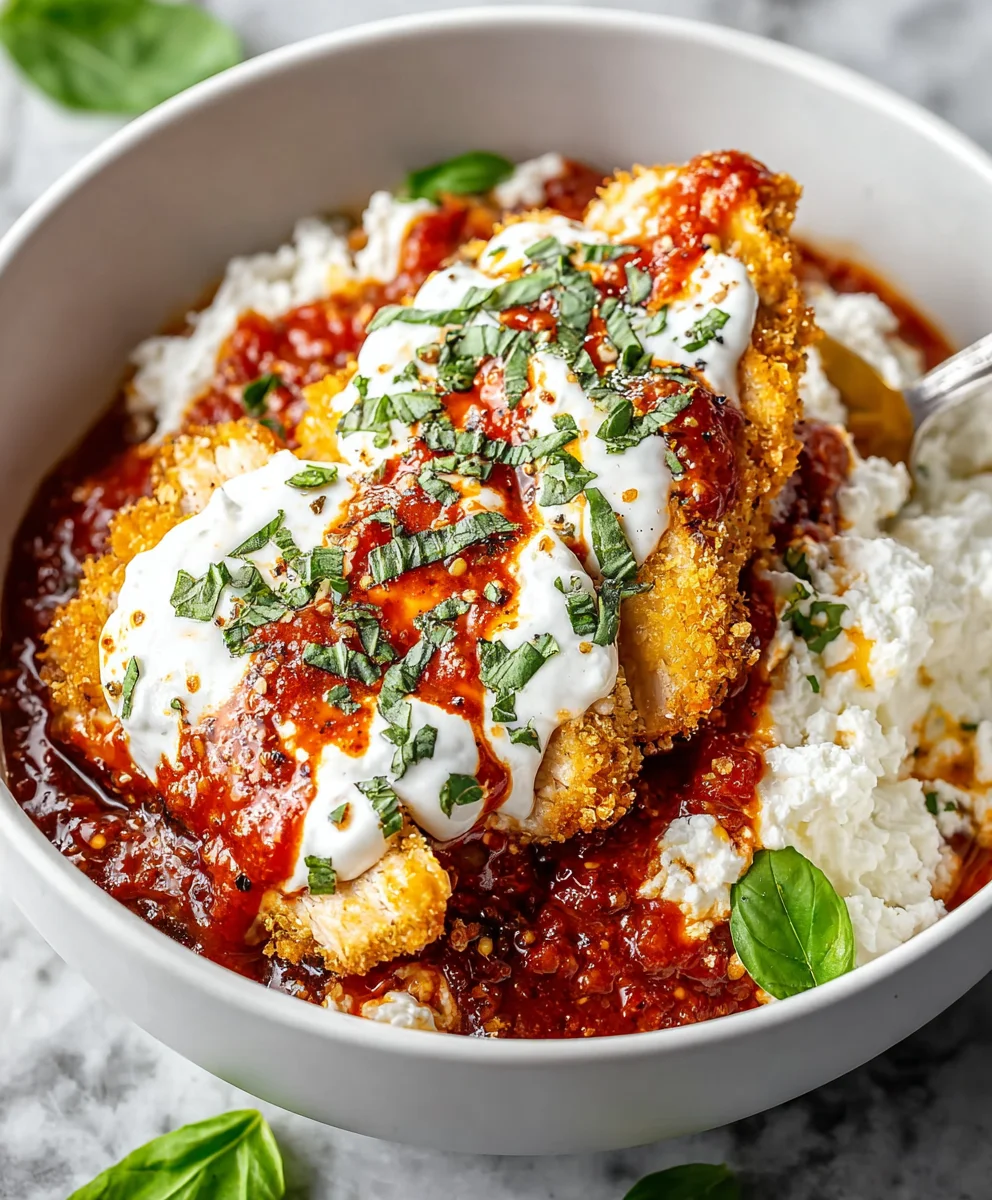 Chicken Parm Cottage Cheese Bowl- Easy & Delicious