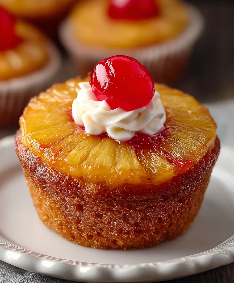 Easy Pineapple Upside Down Cupcakes-Sweet & Simple Treat