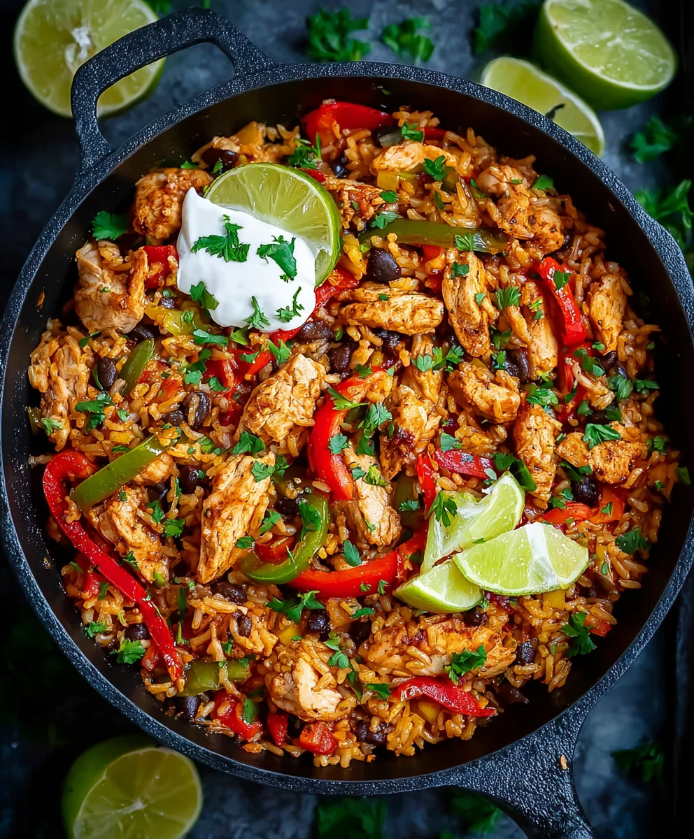 Easy One-Pan Fajita Beef Rice Bowls