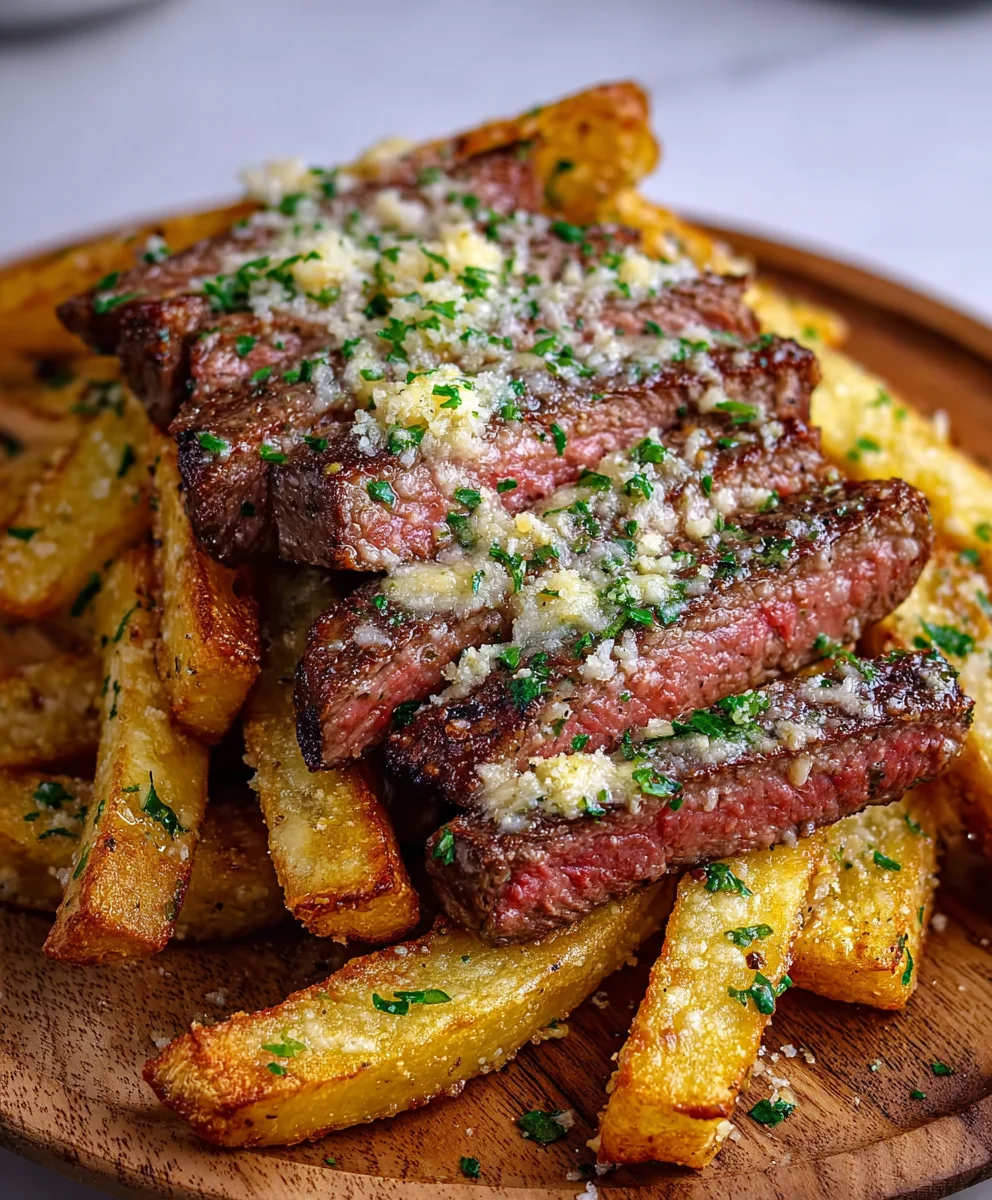 Garlic Parmesan Steak Fries - Crispy & Flavorful