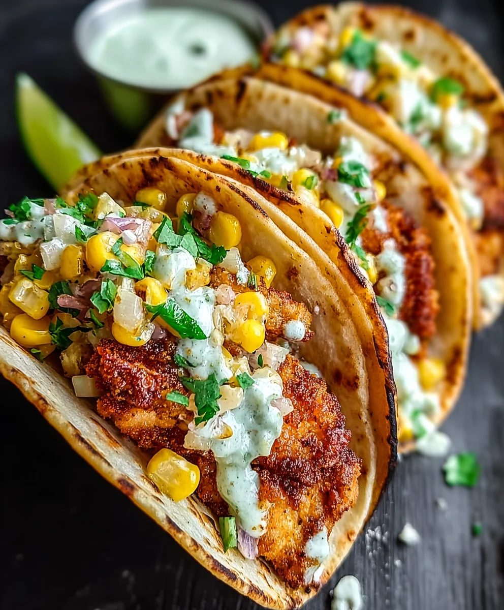 Fried Chicken Tacos-Street Corn Flavor Explosion