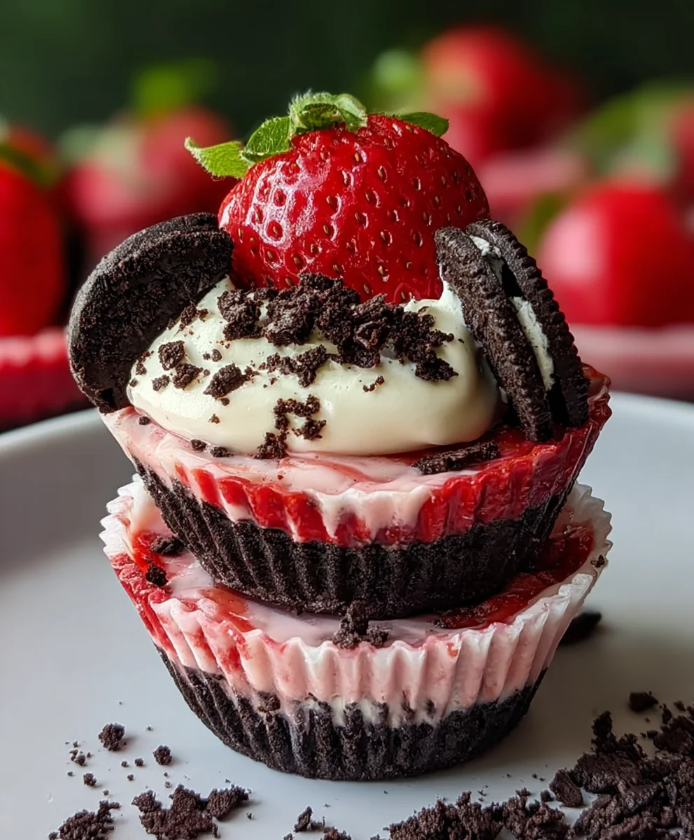 Strawberry Oreo Cups-Easy No-Bake Dessert