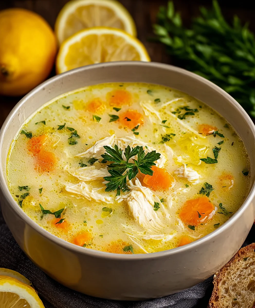 Greek Lemon Chicken Soup Avgolemono Recipe