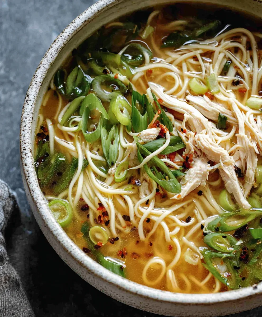 Aromatic Scallion Chicken Noodle Soup - Alrightwithme
