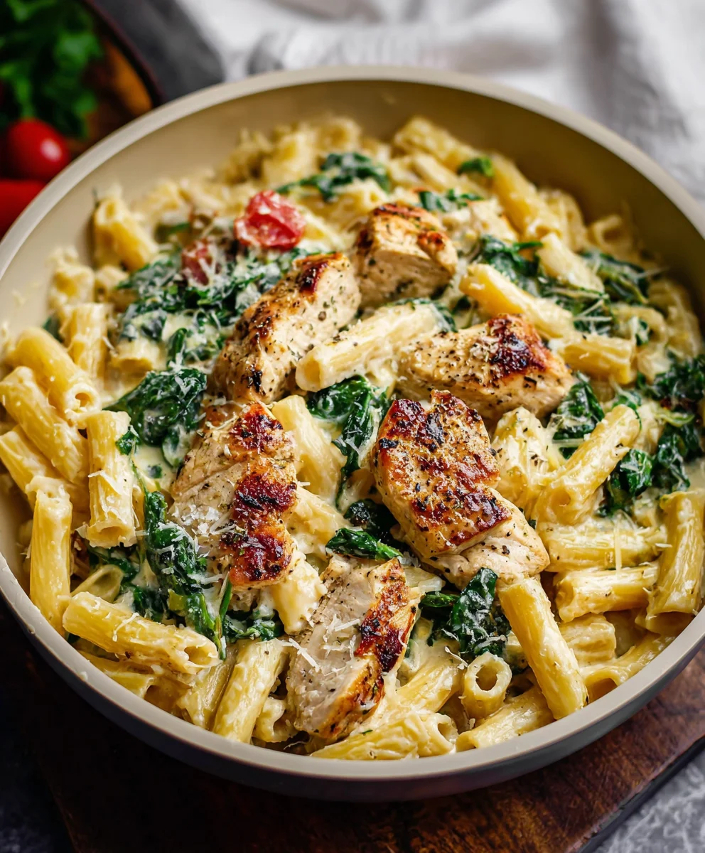 Healthy Garlic Parmesan Chicken Pasta Recipe