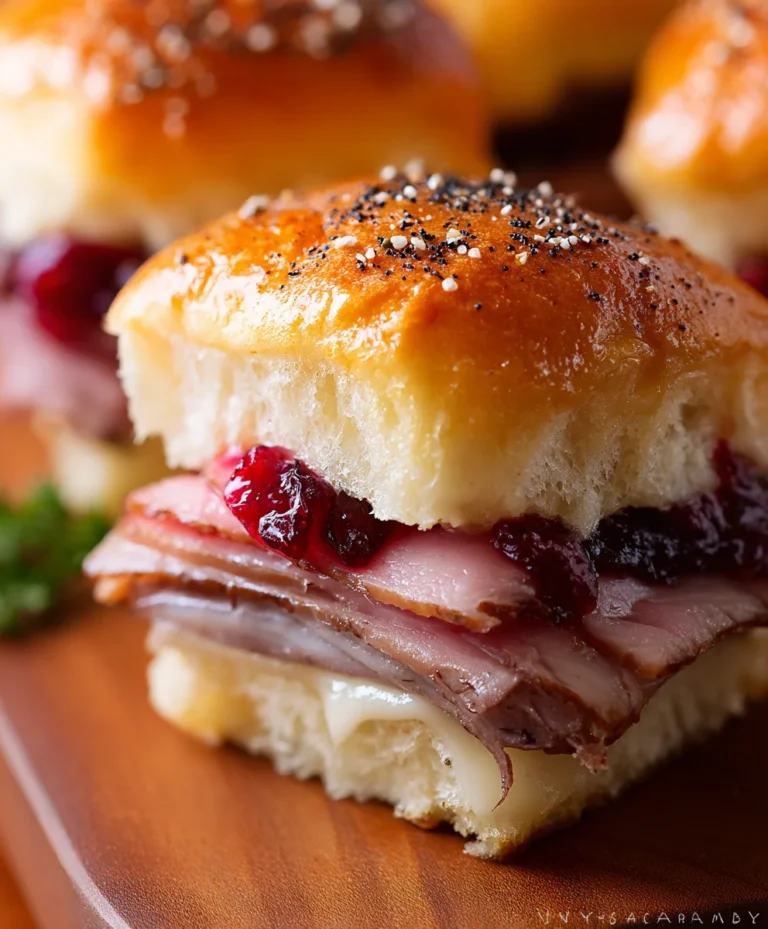 Beef Beef Ham Cranberry Sliders-Festive Party Appetizer