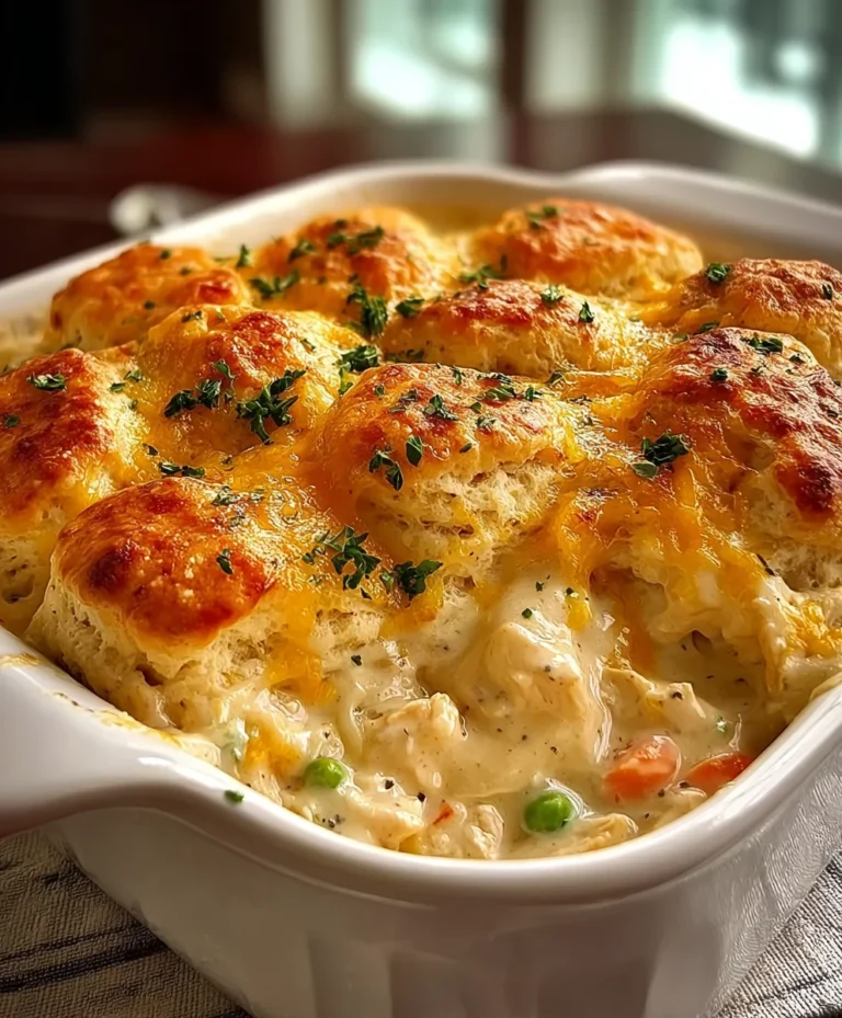 Creamy Chicken Biscuit Bake- Easy Comfort Dinner