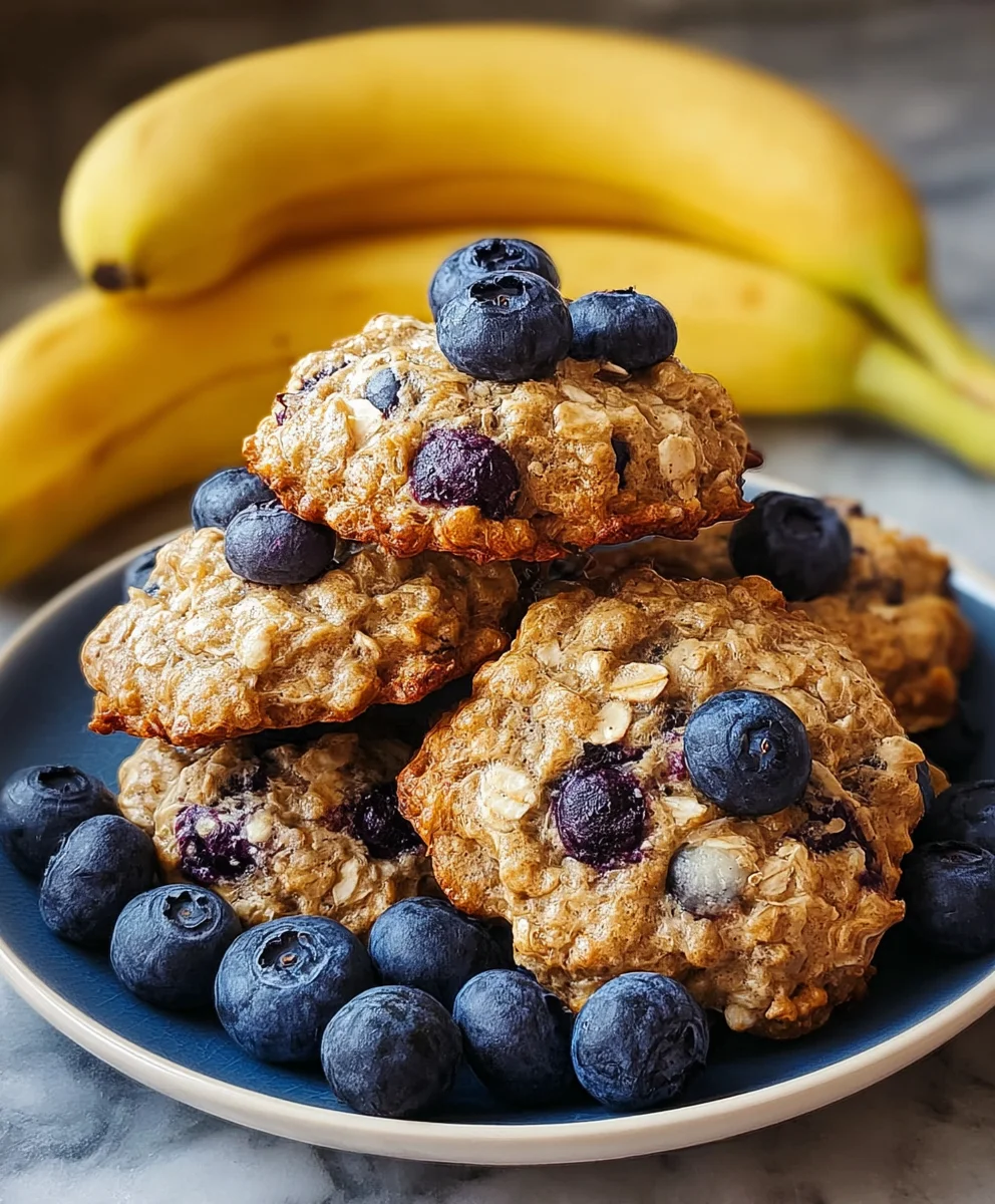 Easy Banana Blueberry Breakfast Cookies Delight