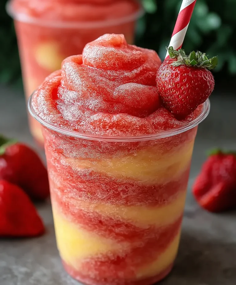 Pineapple Strawberry Swirled Slushies – Refreshing Treat