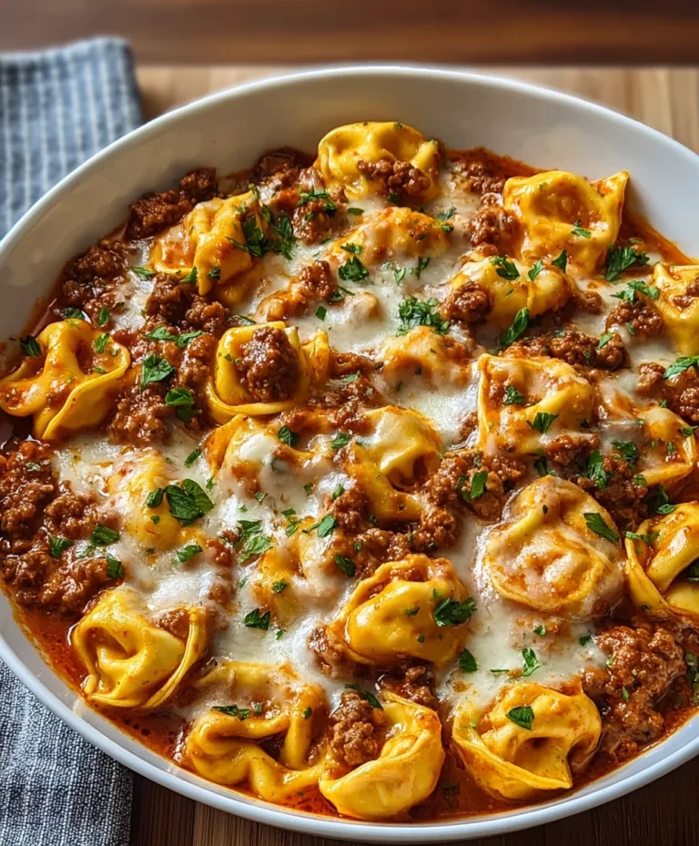 Cheesy Beef Enchilada Tortellini-Easy One-Pan Meal