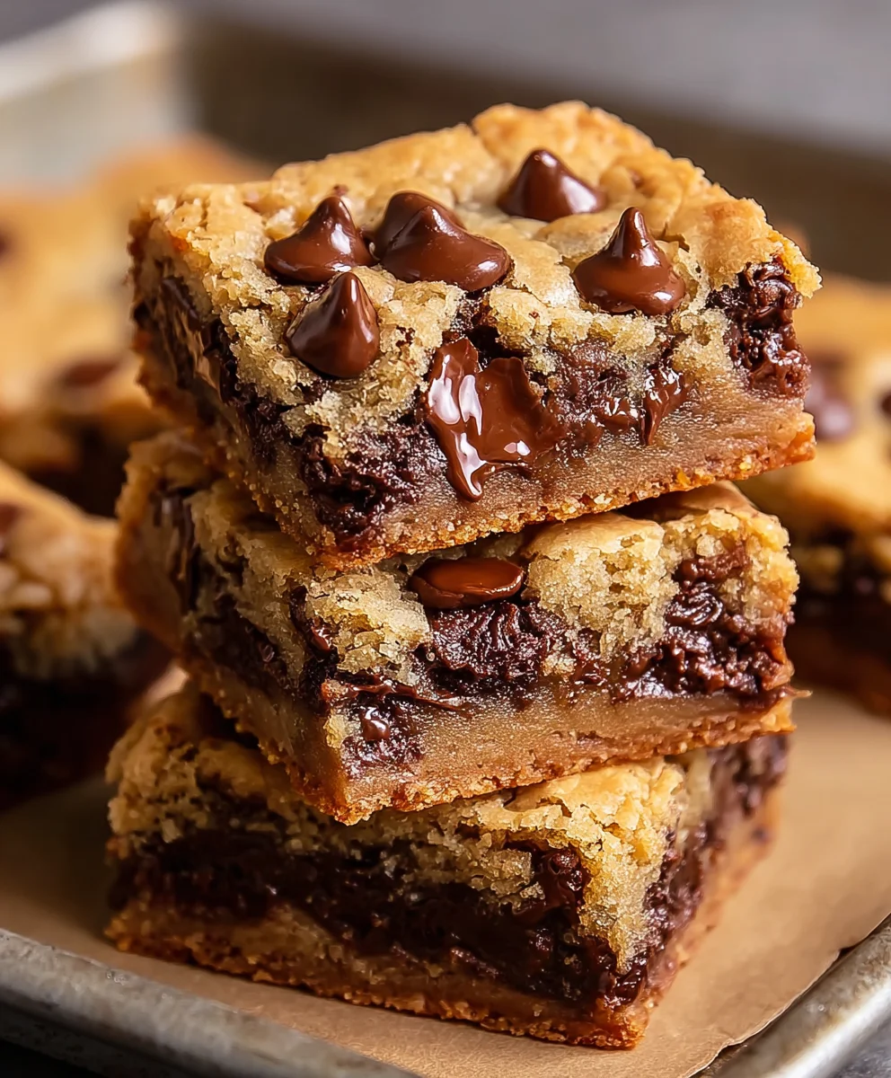 Gooey Chocolate Chip Cookie Bars - Easy Dessert Recipe