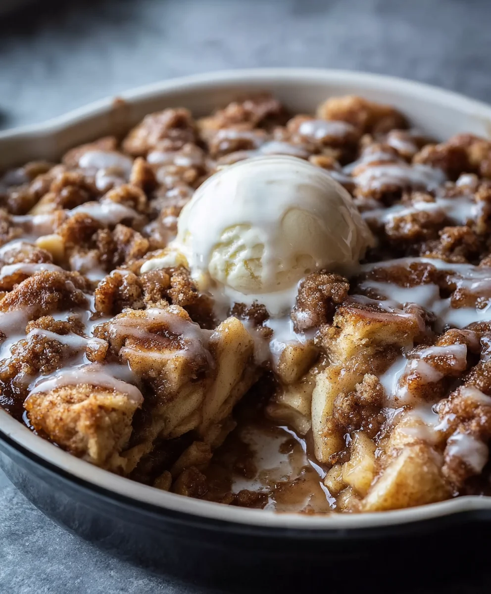 Apple Crisp Cinnamon Roll Casserole-Easy Dessert