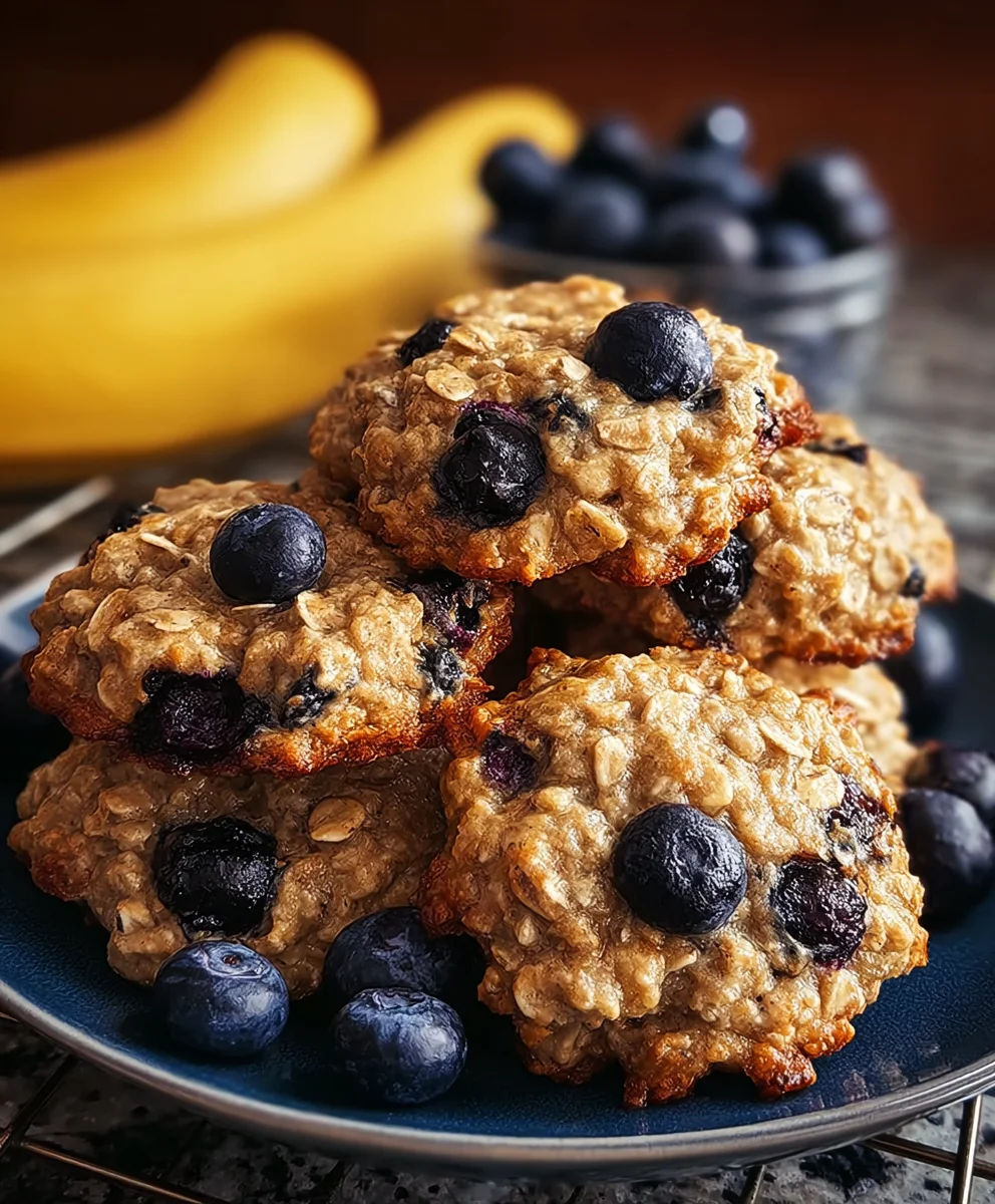 Easy Banana Blueberry Breakfast Cookies Delight