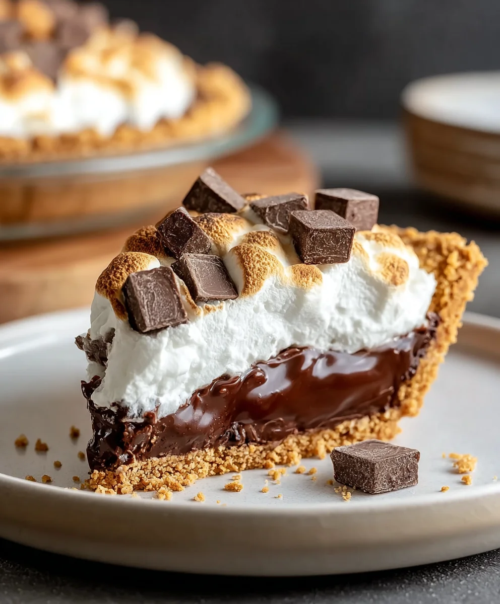 Easy Smores Pie Recipe-Decadent Chocolate Grabeef ham Treat
