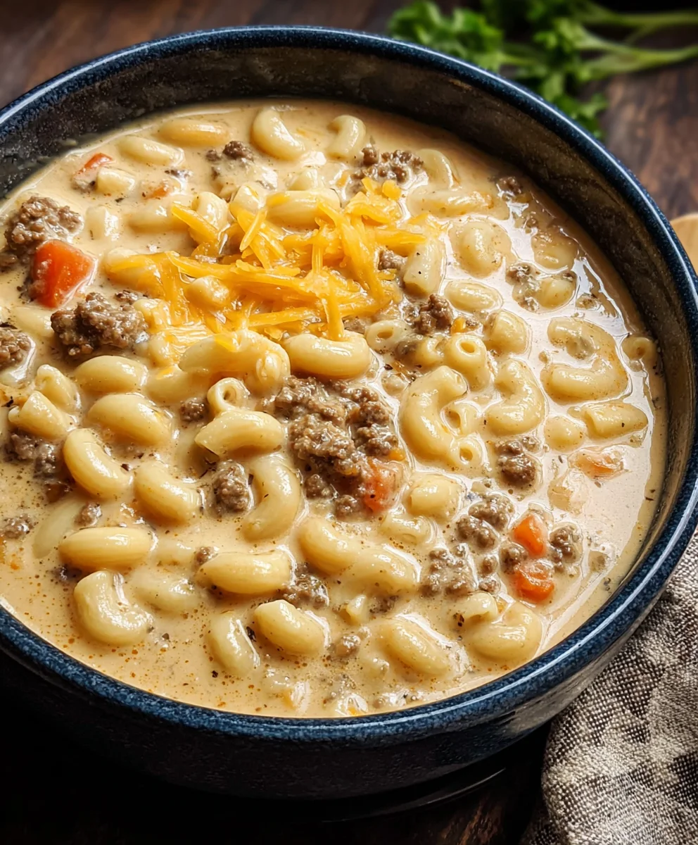Cheeseburger Macaroni Soup - Creamy Comfort Recipe