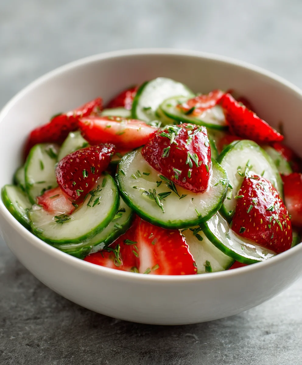 Cucumber Strawberry Salad - Fresh & Easy Summer Treat