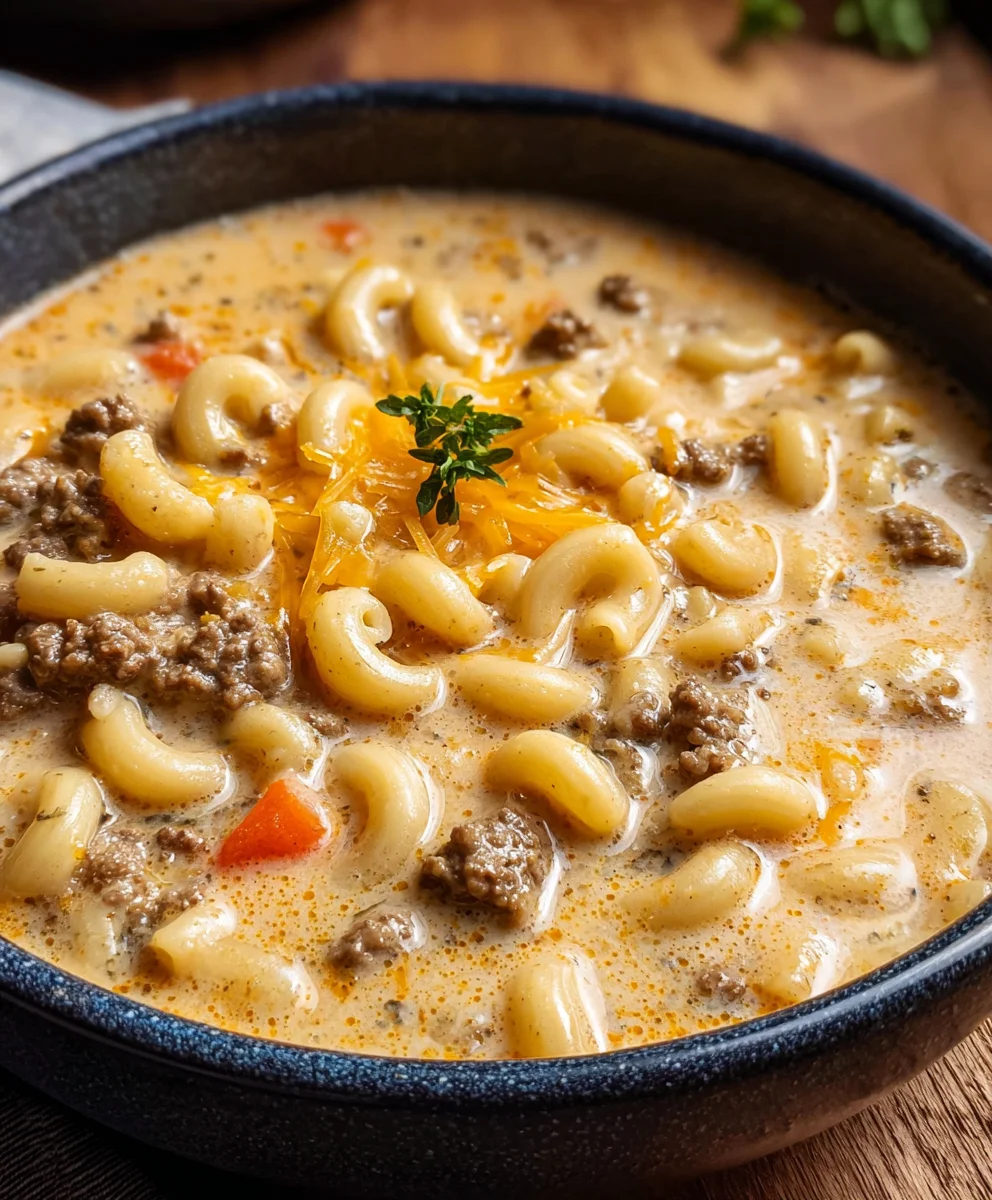 Cheeseburger Macaroni Soup - Creamy Comfort Recipe