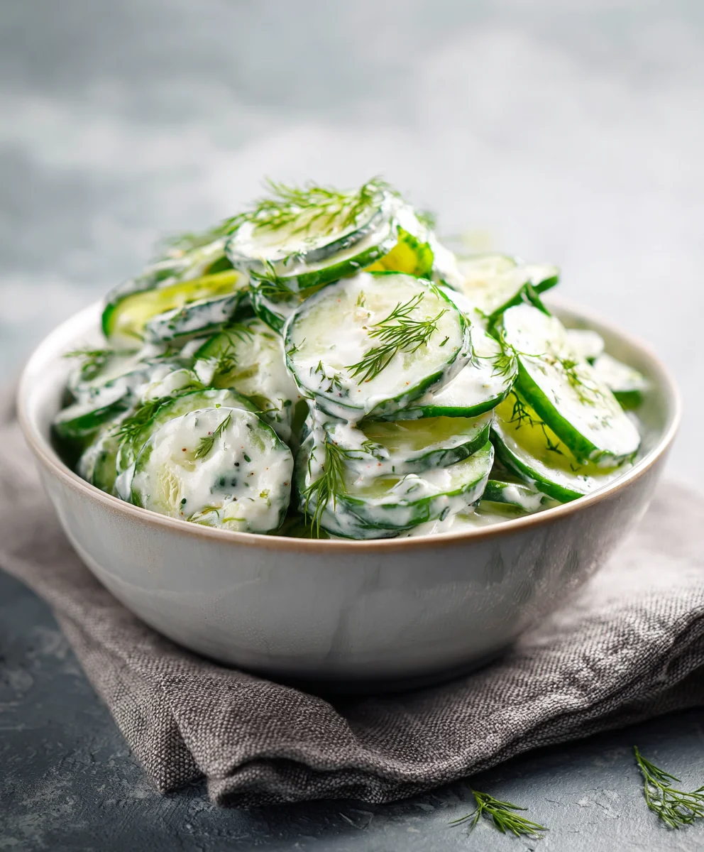 Creamy Cucumber Salad - Refreshing & Easy Recipe