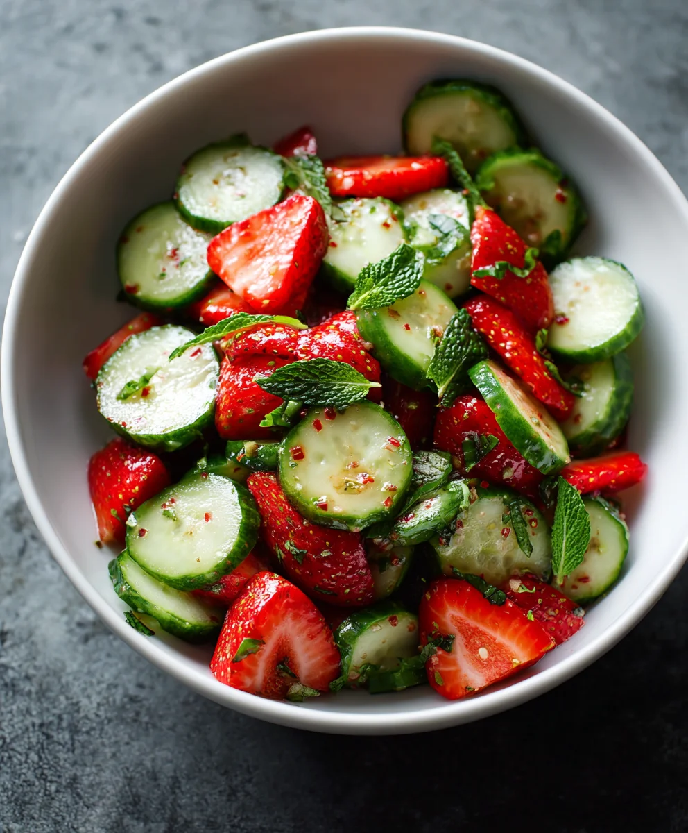 Cucumber Strawberry Salad - Fresh & Easy Summer Treat