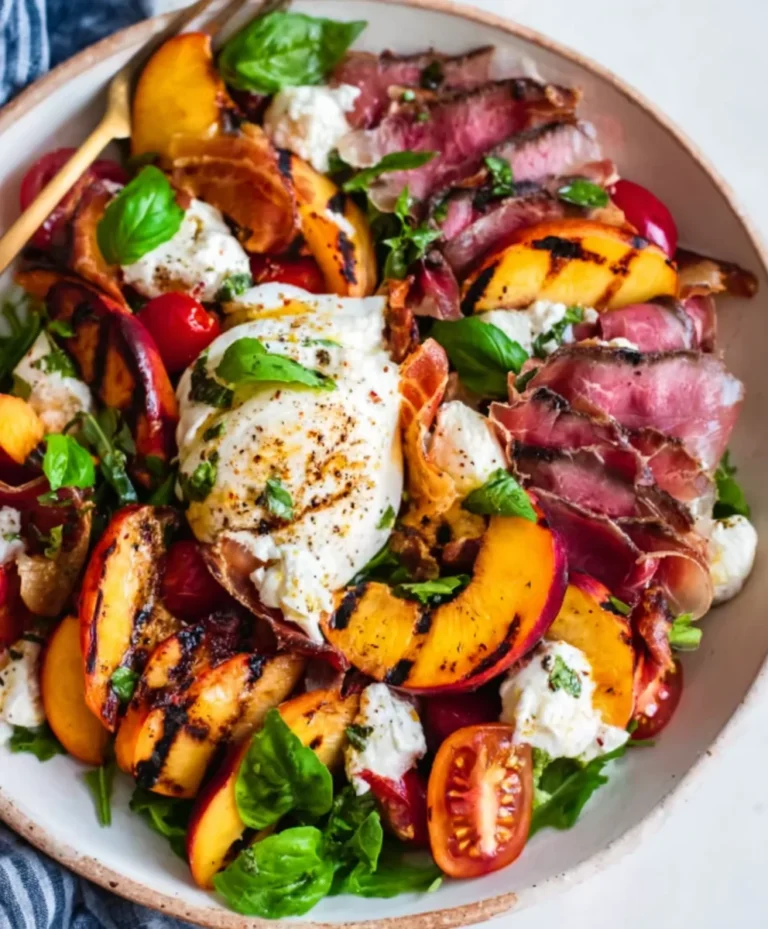 Grilled Nectarine Burrata Beef Beef Prosciutto Salad