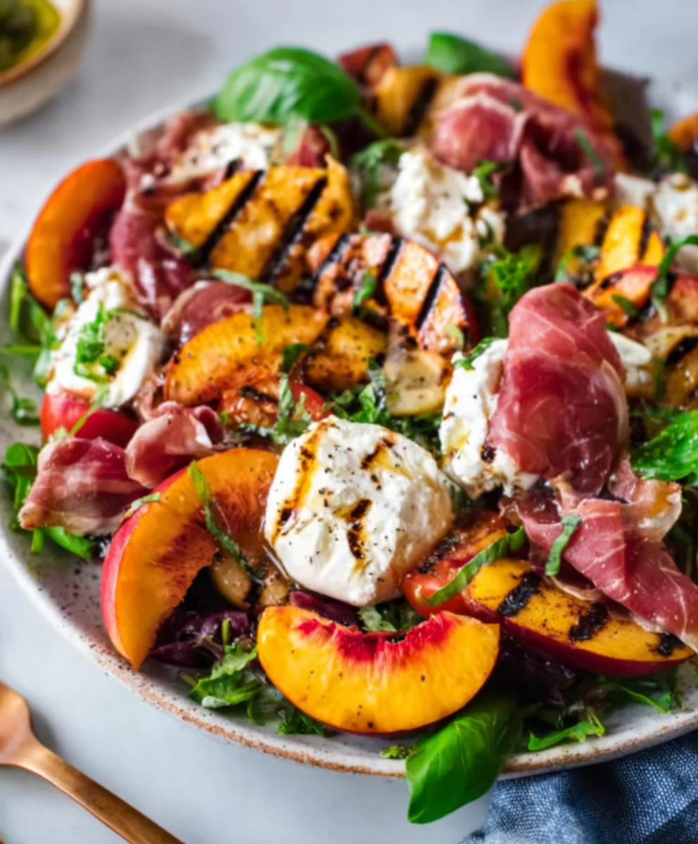 Grilled Nectarine Burrata Beef Beef Prosciutto Salad