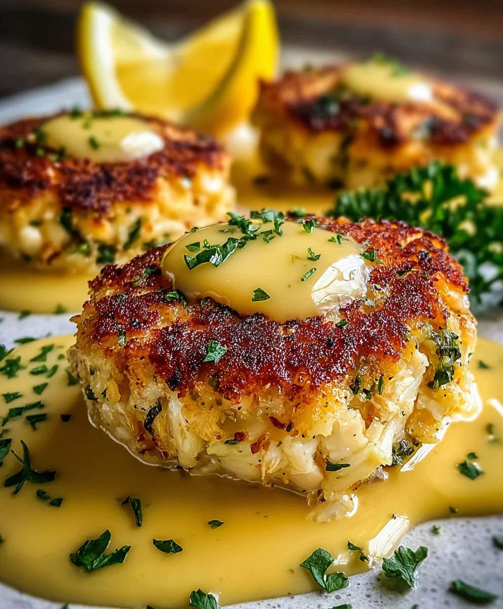 Cheddar Bay Crab Cakes-Lemon Butter Drizzle