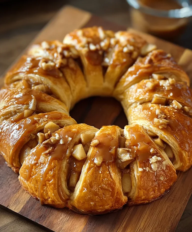 Caramel Apple Cream Cheese Crescent Ring Recipe