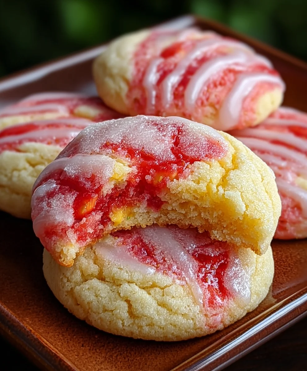 Strawberry Lemon Pound Cake Cookies-Easy Recipe