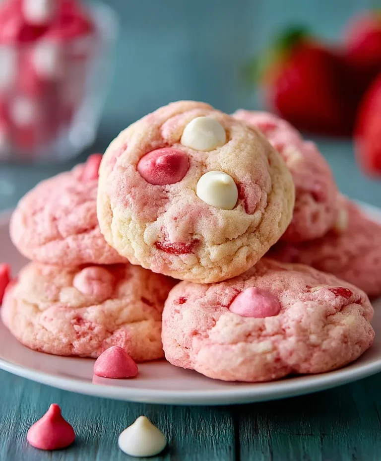 Easy Strawberry Cake Mix Cookies – Deliciously Simple