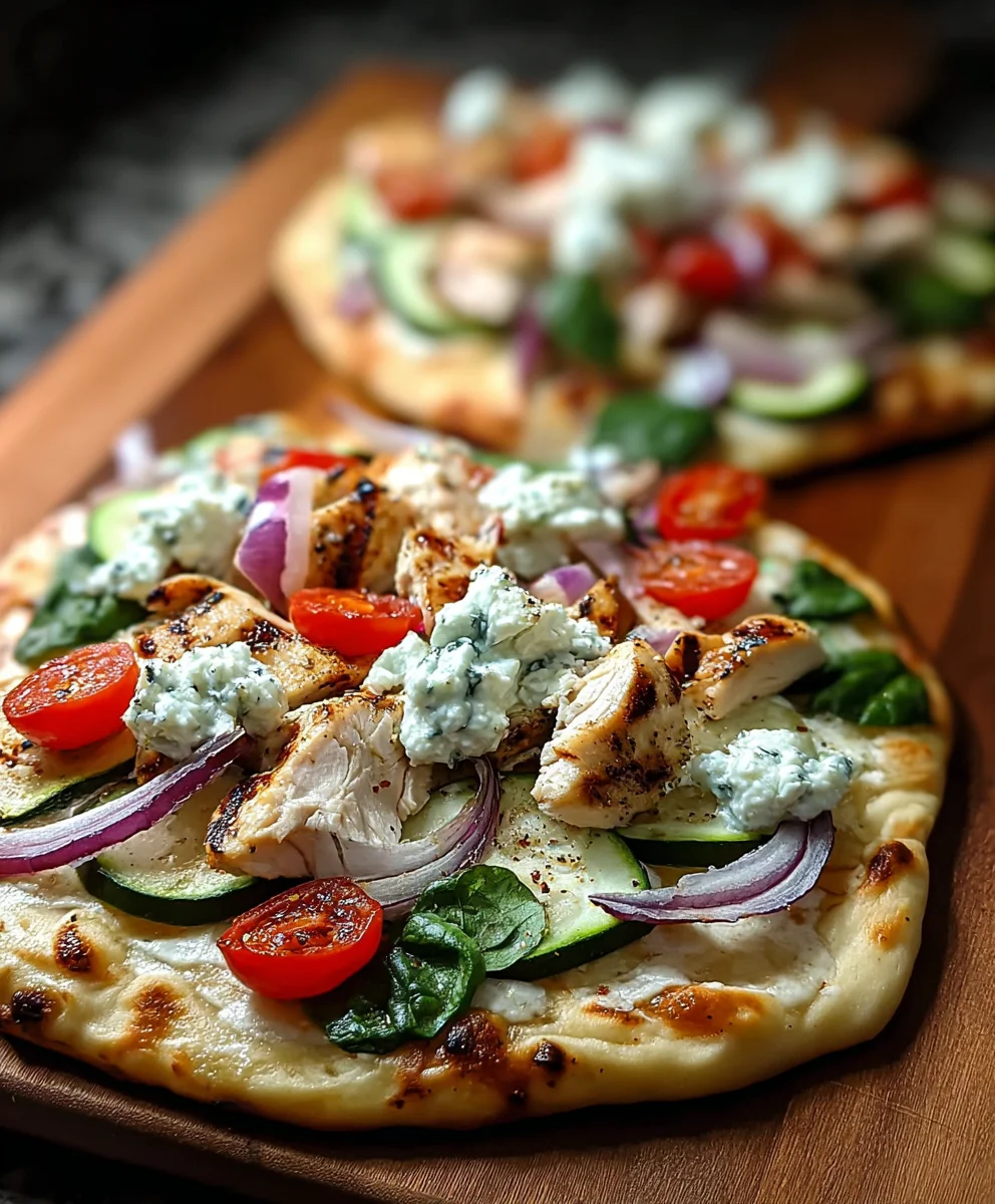 Tzatziki Chicken Naan Pizza - Easy Dinner Delight
