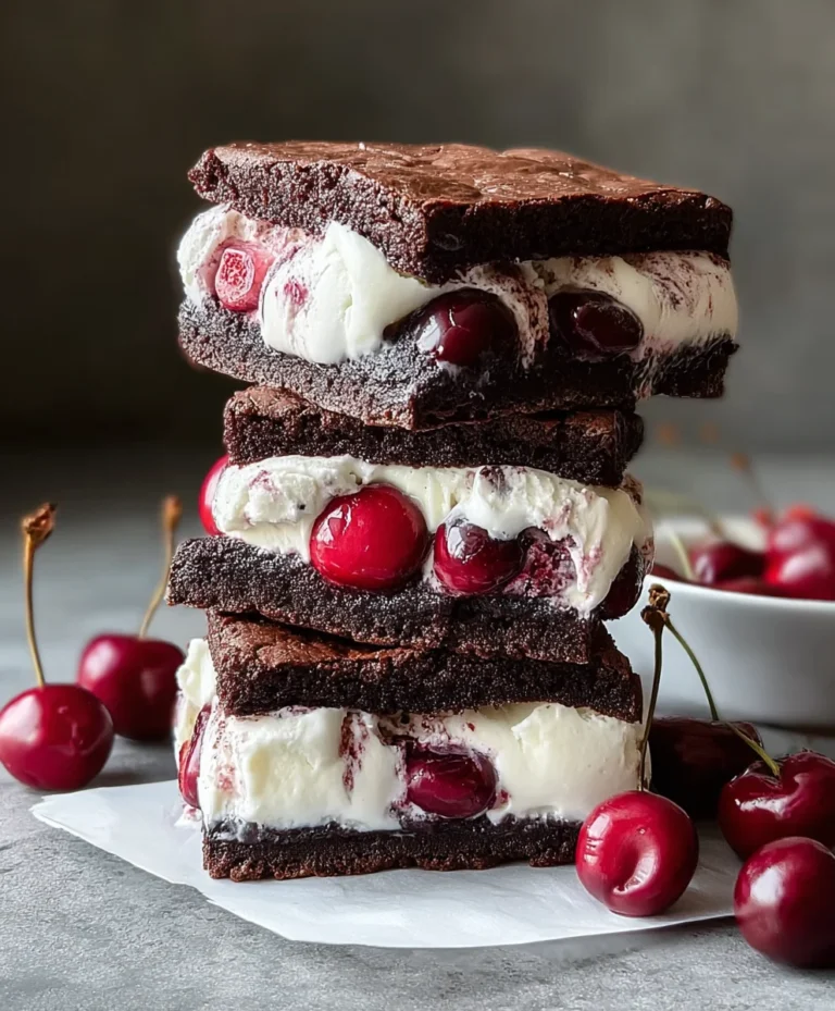 Cherry Brownie Ice Cream Sandwiches-Easy Dessert