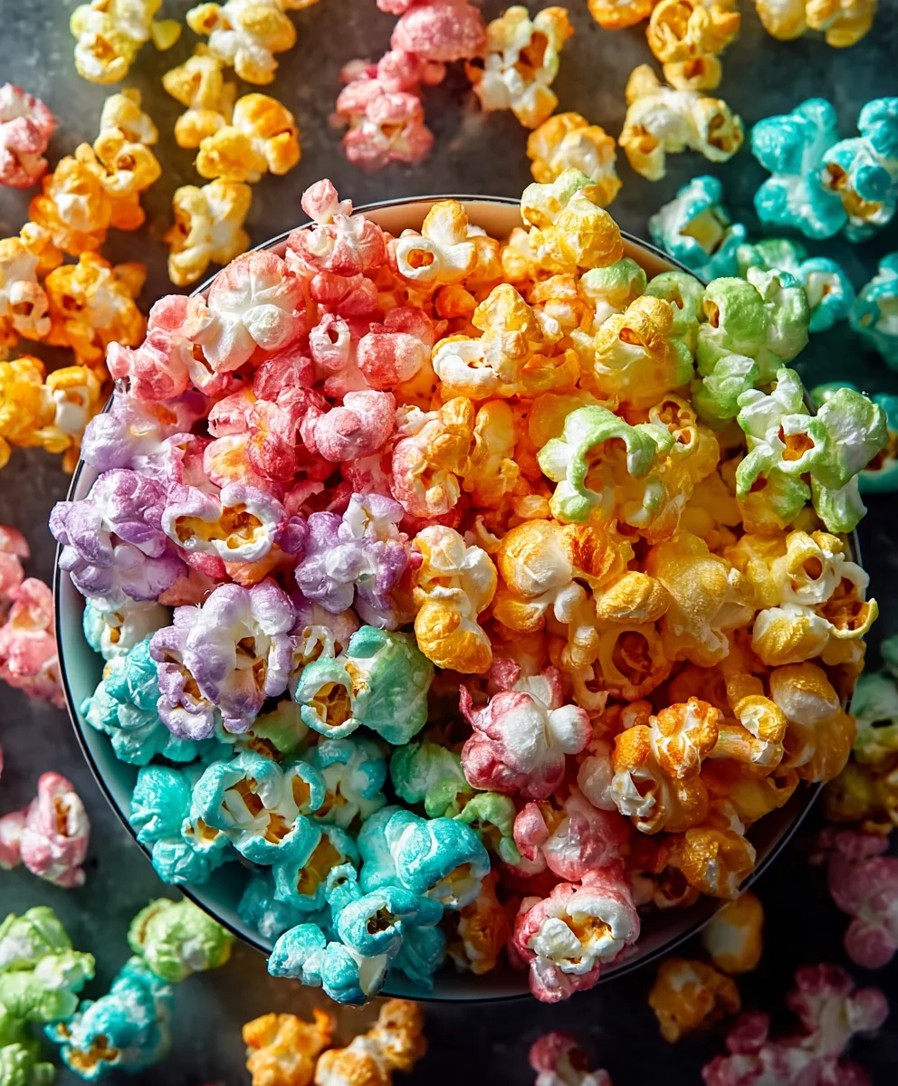 Colorful Candied Popcorn-Sweet Treat Recipe