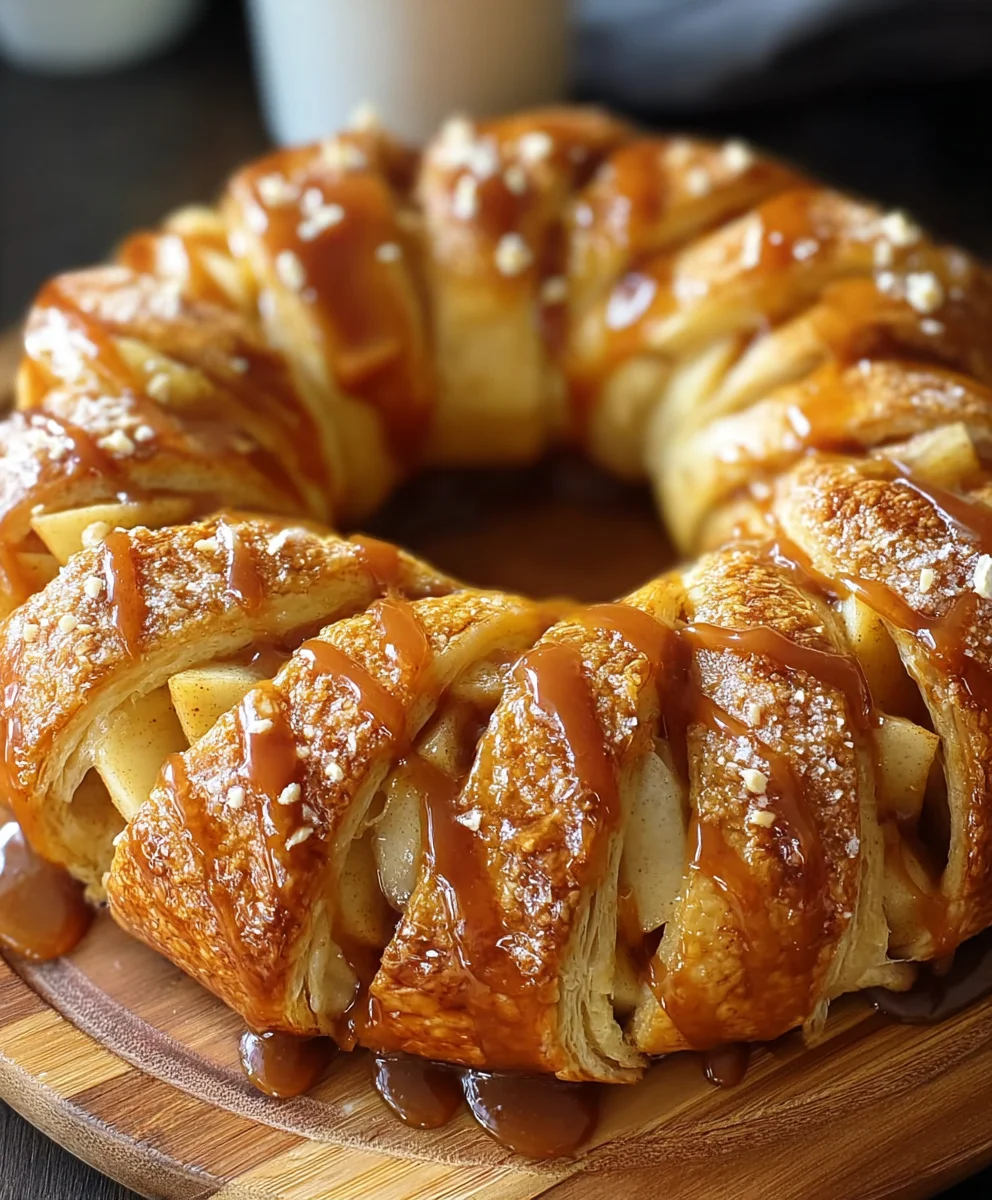 Caramel Apple Cream Cheese Crescent Ring Recipe